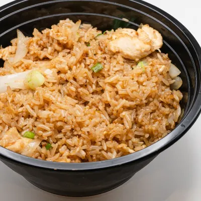 Thai fried rice with egg and scallion